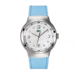 Lacoste cinturino dell‘orologio 2000377 / LC-09-3-14-0060 Pelle Blu 21mm + cuciture blu