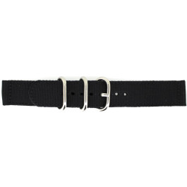 Cinturino per orologio Universale 408.1.18 Tessuto Nero 18mm