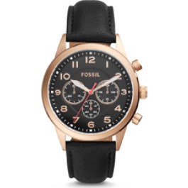 Cinturino per orologio Fossil BQ2283 Pelle Nero 22mm