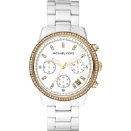 Cinturino per orologio Michael Kors MK6345 Plastica Bianco 18mm