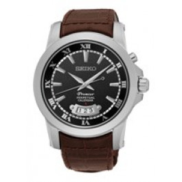 Seiko cinturino dell‘orologio SNQ149P1 / 6A32 00X0 Pelle Marrone scuro 21mm + cuciture marrone