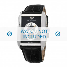 Armani cinturino dell‘orologio AR4200 Pelle Nero 26mm + cuciture nero