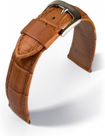 Cinturino dell‘orologio 8145.22.20 EULIT / Eulux  Pelle di coccodrillo Marrone 20mm + cuciture marrone