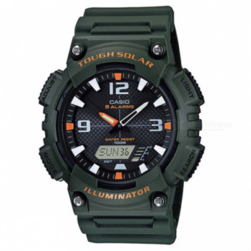 Cinturino per orologio Casio AQS810W-3AV / 10410730 Gomma Verde 18mm