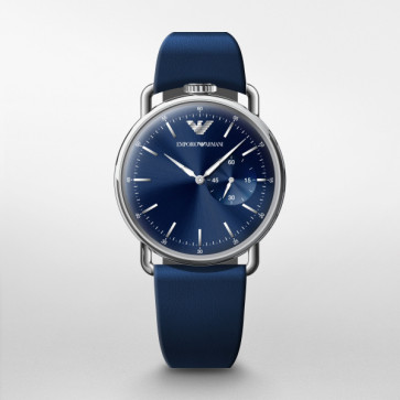 Cinturino per orologio Armani AR11335 Pelle Blu 22mm