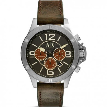 Cinturino per orologio Armani Exchange AX1518 Pelle Marrone 22mm
