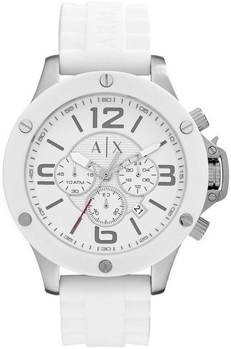 Cinturino per orologio Armani Exchange AX1525 Silicone Bianco 22mm