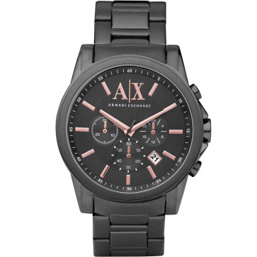 Cinturino per orologio Armani Exchange AX2086 Acciaio inossidabile Nero 22mm