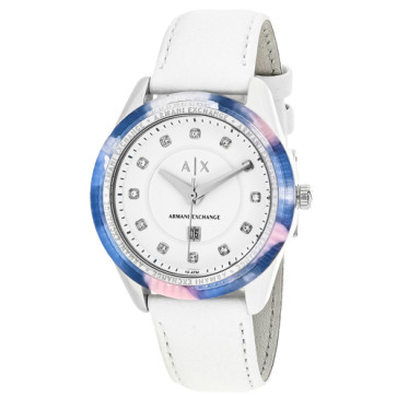 Cinturino per orologio Armani Exchange AX5437 Pelle Bianco 18mm