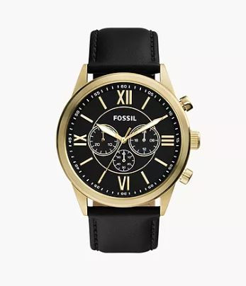 Cinturino per orologio Fossil BQ2823 Pelle Nero 26mm