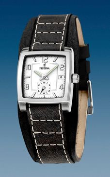 Cinturino per orologio Festina F16181-8 Pelle Nero 17mm