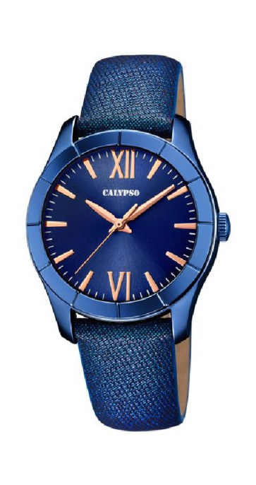 Cinturino per orologio Calypso K5718.4 Pelle Blu