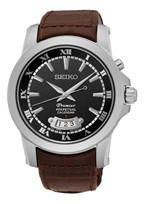 Seiko cinturino dell‘orologio SNQ149P1 / 6A32 00X0 Pelle Marrone scuro 21mm + cuciture marrone