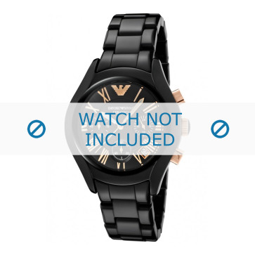 Armani cinturino dell‘orologio AR1411 Ceramica Nero 18mm