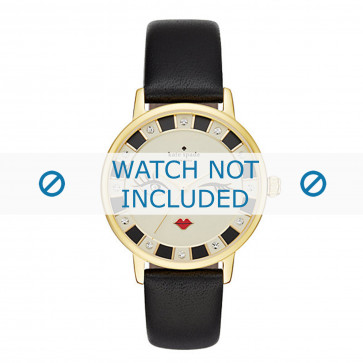 Cinturino per orologio Kate Spade New York KSW1052 Pelle Nero 16mm