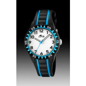 Cinturino per orologio Lotus 18172-2 / 18172-6 Silicone Nero 15mm