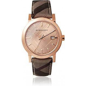 Cinturino per orologio Burberry BU9040 Pelle/Tessuto Multicolore 20mm