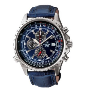 Casio cinturino orologio 10309803 Edifice Pelle Blu scuro 22mm 