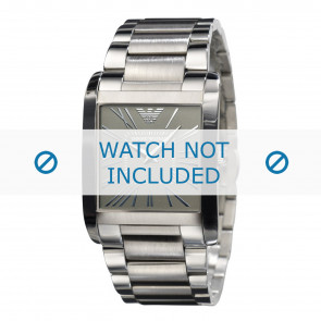 Armani cinturino dell‘orologio AR2010 Acciaio inossidabile Argento 28mm