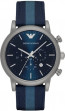 Cinturino per orologio Armani AR1949 Pelle/Tessuto Blu 22mm