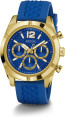 Cinturino per orologio Guess GW0729G1 / W0729G1 / Gold Tone Gomma Blu 22mm